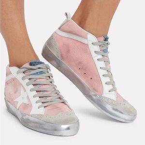 GOLDEN GOOSE
Mid Star Blush Suede Sneakers BLUSH/WHITE/SILVER size 37